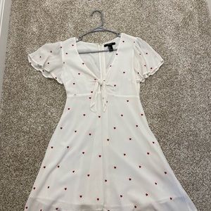 White dress with red hearts